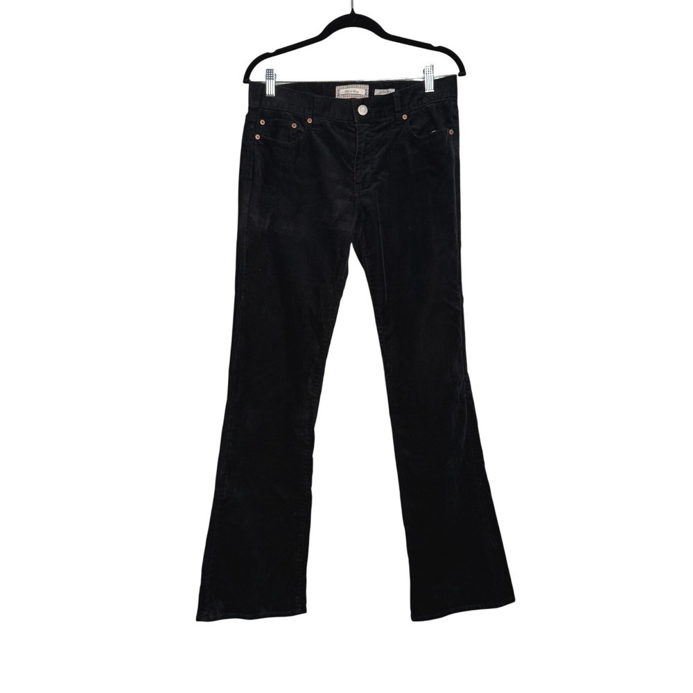 Black Grunge Corduroy Stretch Bootcut Pants - Picture 4 of 7